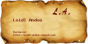 Loidl Andos névjegykártya